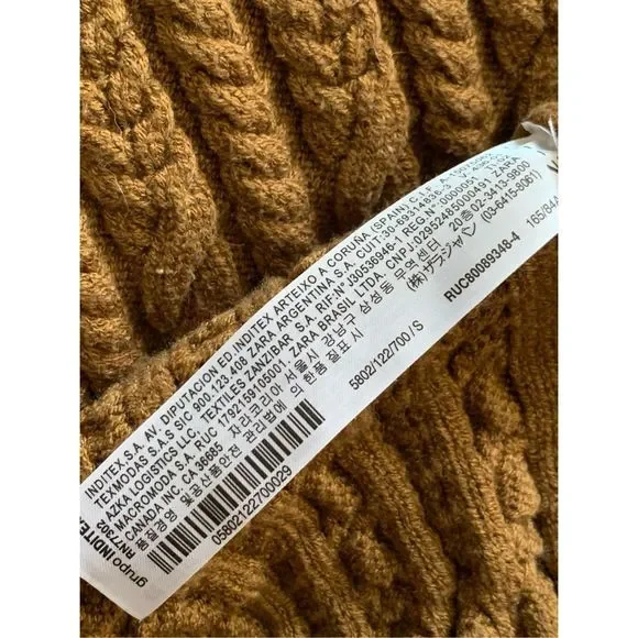 SOLD  Sleeveless Cable Knit Vest Brown S gently used no visible signs of wear - Picture 11 of 12